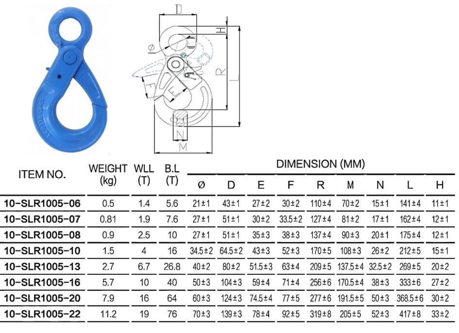 Grade 8 Eye Type Self Locking Hooks (ELD Series) – LoadMonkey